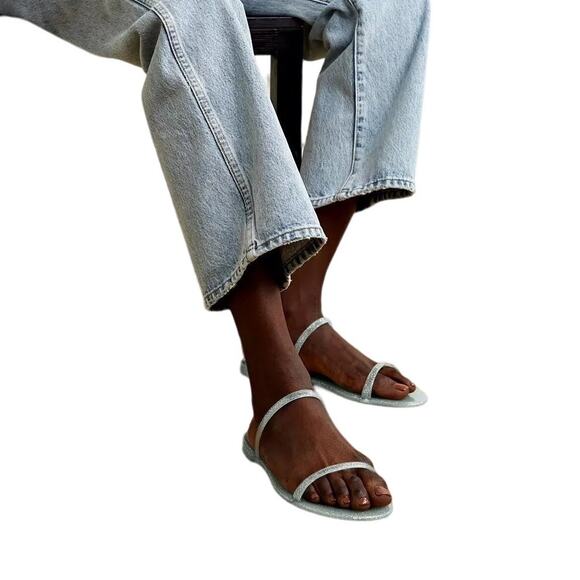 Stuart Weitzman Sawyer Glitter Jelly Sandals Size 9‎ - Picture 2 of 10